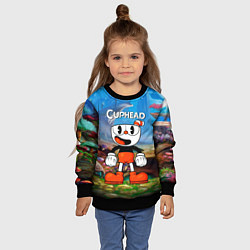 Свитшот детский Cuphead Красная чашечка, цвет: 3D-черный — фото 2