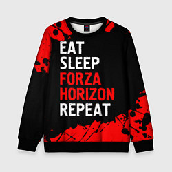 Свитшот детский Eat Sleep Forza Horizon Repeat Краска, цвет: 3D-черный