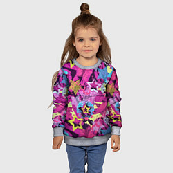 Свитшот детский Star Colorful Pattern Fashion Neon, цвет: 3D-меланж — фото 2