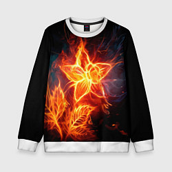 Свитшот детский Flower Neon Fashion 2035 Flame, цвет: 3D-белый