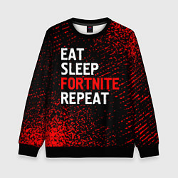 Свитшот детский Eat Sleep Fortnite Repeat Арт, цвет: 3D-черный