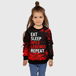 Свитшот детский Eat Sleep Apex Legends Repeat Краска, цвет: 3D-черный — фото 2