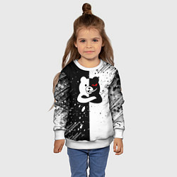 Свитшот детский Monokuma брызги, цвет: 3D-белый — фото 2