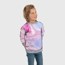 Свитшот детский Абстрактные краски голубой, розовый, цвет: 3D-меланж — фото 2