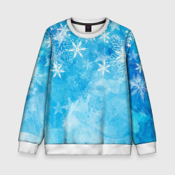 Свитшот детский Новогодние снежинки, цвет: 3D-белый