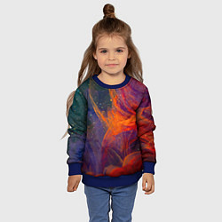 Свитшот детский Разноцветный абстрактный дым, цвет: 3D-синий — фото 2