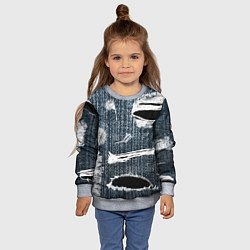 Свитшот детский Джинсовое рваньё Fashion trend, цвет: 3D-меланж — фото 2