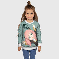 Свитшот детский Аня Форджер Spy Family, цвет: 3D-белый — фото 2