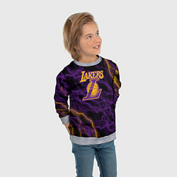 Свитшот детский Лейкерс Lakers яркие молнии, цвет: 3D-меланж — фото 2