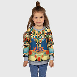 Свитшот детский Египетский орнамент, цвет: 3D-меланж — фото 2