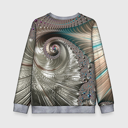 Детский свитшот Fractal pattern Spiral Серебристый фрактал спираль / 3D-Меланж – фото 2
