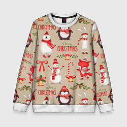 Свитшот детский СЧАСТЛИВОГО РОЖДЕСТВА MERRY CHRISTMAS, цвет: 3D-белый