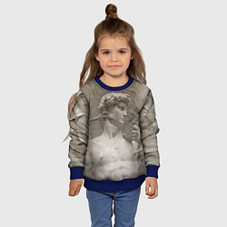 Свитшот детский Микеланджело Буонарроти Давид Пост-арт Michelangel, цвет: 3D-синий — фото 2