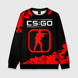 Свитшот детский CS:GO лого с линиями и спецназом, цвет: 3D-черный