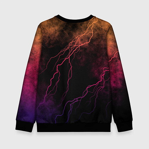 Детский свитшот V Rising молнии / 3D-Черный – фото 2