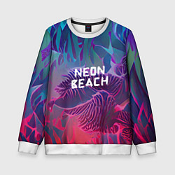 Свитшот детский Neon beach, цвет: 3D-белый