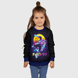 Свитшот детский CHAINSAW MAN on the background of the moon, цвет: 3D-синий — фото 2