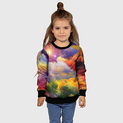 Свитшот детский Красочный горный пейзаж Грузия Colorful mountain l, цвет: 3D-черный — фото 2