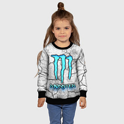 Свитшот детский MONSTER WHITE БЕЛЫЙ МОНСТР, цвет: 3D-черный — фото 2