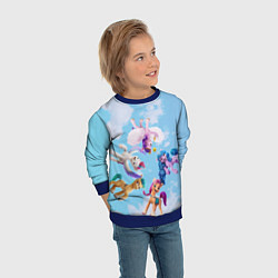 Свитшот детский My Little Pony летают в облаках, цвет: 3D-синий — фото 2