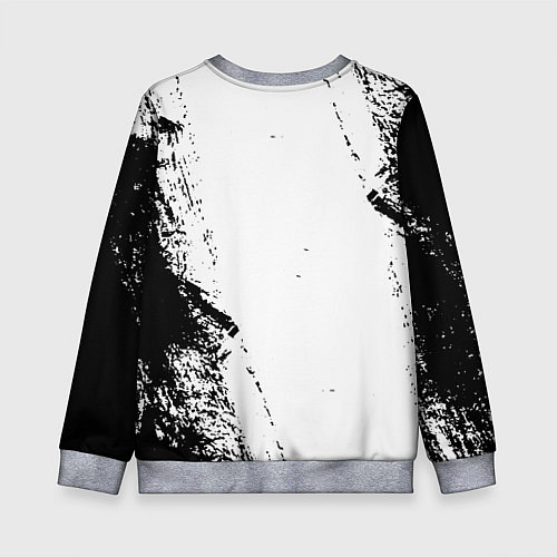 Детский свитшот Black clover чёрный клевер вертикальная надпись / 3D-Меланж – фото 2