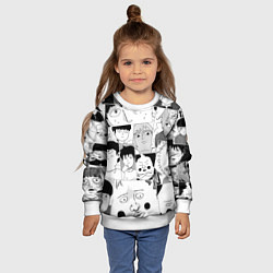 Свитшот детский Моб психо 100 паттерн, цвет: 3D-белый — фото 2