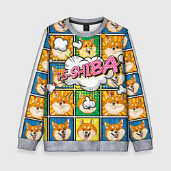 Детский свитшот Pop art shiba inu
