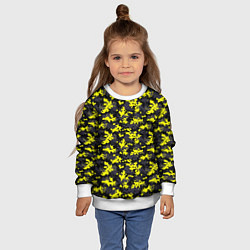 Свитшот детский Камуфляж Пиксельный Чёрно-Жёлтый, цвет: 3D-белый — фото 2
