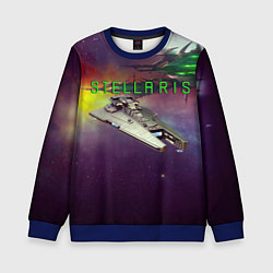 Свитшот детский Stellaris космический корабль в космосе, цвет: 3D-синий