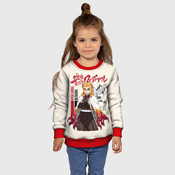 Свитшот детский КЛИНОК, РАССЕКАЮЩИЙ ДЕМОНОВ РЕНГОКУ, цвет: 3D-красный — фото 2