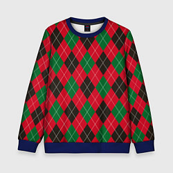 Свитшот детский Классический аргайл, цвет: 3D-синий