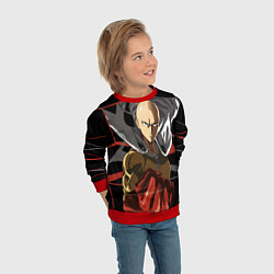 Свитшот детский Сайтама-человек удара, цвет: 3D-красный — фото 2