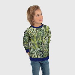 Свитшот детский Экзотические Летние Цветы и Листва, цвет: 3D-синий — фото 2