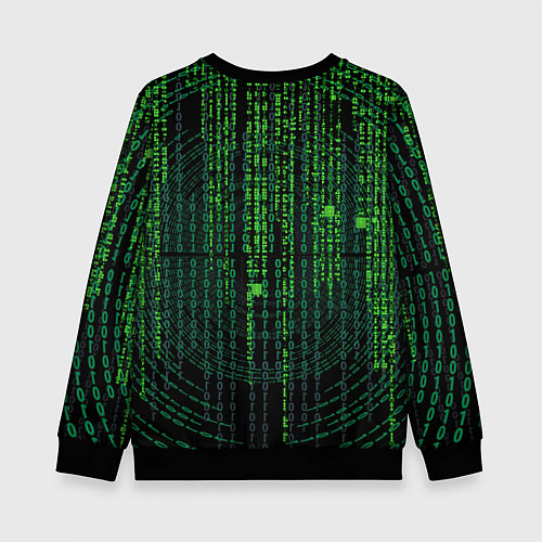 Детский свитшот Бинарная матрица / 3D-Черный – фото 2