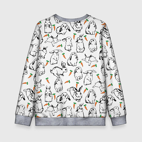 Детский свитшот Зайцы с морковками / 3D-Меланж – фото 2