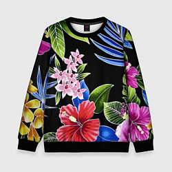 Свитшот детский Floral vanguard composition Летняя ночь Fashion tr, цвет: 3D-черный