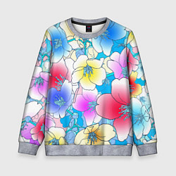 Свитшот детский Летний цветочный паттерн Fashion trend 2025, цвет: 3D-меланж