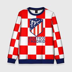 Свитшот детский Atletico madrid кубики, цвет: 3D-синий