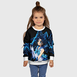 Свитшот детский Сейлор Меркурий -гениальная школьница, цвет: 3D-белый — фото 2