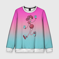 Свитшот детский Мама длинные ноги: Poppy Playtime, цвет: 3D-белый