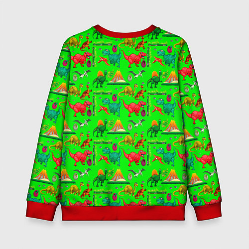 Детский свитшот TEXTURE WITH DINOSAURS / 3D-Красный – фото 2
