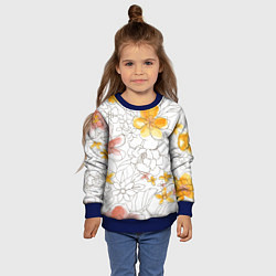 Свитшот детский Минималистическая цветочная композиция Watercolour, цвет: 3D-синий — фото 2