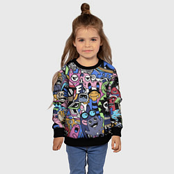 Свитшот детский Милые и веселые монстры, цвет: 3D-черный — фото 2