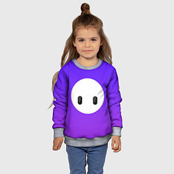 Свитшот детский Fall Guy violet, цвет: 3D-меланж — фото 2