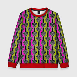 Свитшот детский Striped multicolored pattern Сердце, цвет: 3D-красный