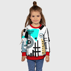 Свитшот детский Абстрактный современный дизайн, цвет: 3D-красный — фото 2