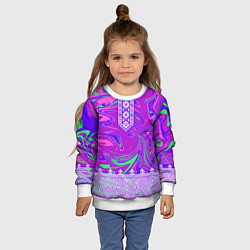 Свитшот детский Славянская рубаха с разводами, цвет: 3D-белый — фото 2