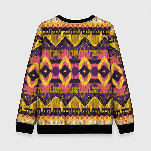 Детский свитшот Африканский узор орнамент из шерсти Africa Wool Pa / 3D-Черный – фото 2