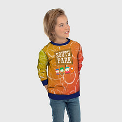 Свитшот детский Южный Парк - на фоне кружков, цвет: 3D-синий — фото 2