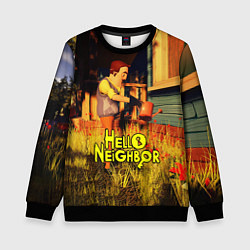 Свитшот детский Hello Neighbor Привет сосед Сосед поливает, цвет: 3D-черный